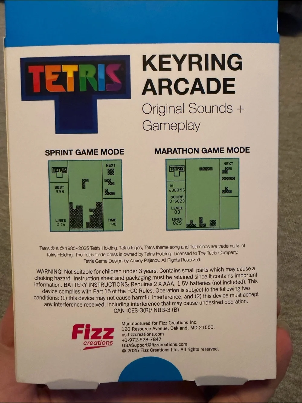 Keyring Arcade Handheld Game - White/Blue